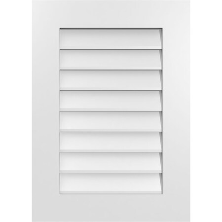 Ekena Millwork Vertical Surface Mount PVC Gable Vent: Non-Functional, w/ 3-1/2"W x 1"P Standard Frame, 20"W x 28"H GVPVE20X2801SN